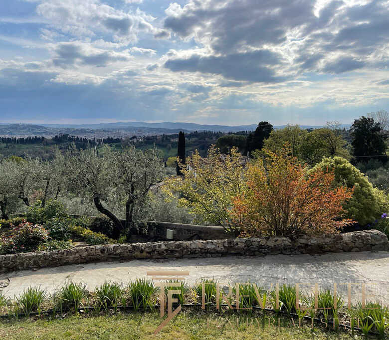 Уютный сад с деревьями и природным ландшафтом под облачным небом, создающий атмосферу спокойствия и красоты, идеально подходящий для эксклюзивных роскошных домов и вилл.