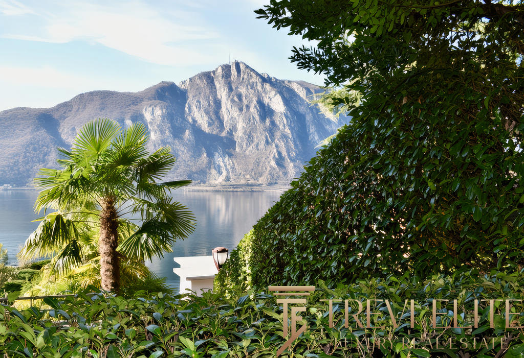 Экзотический ландшафт с пальмами и видом на горы и озеро в роскошных апартаментах Треви Элит.