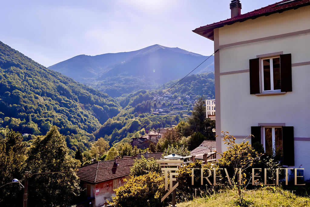 Уютный дом на фоне живописных горных пейзажей, окруженный зеленью и природой, идеально подходит для комфортного проживания и инвестиций в загородную недвижимость.