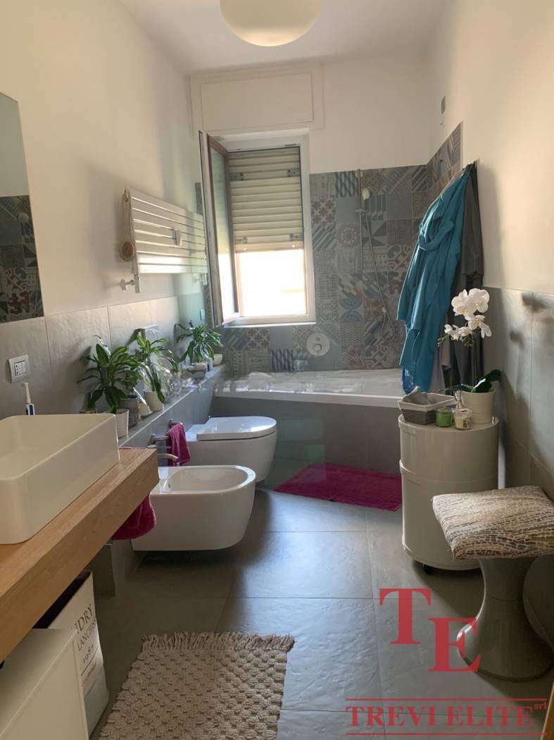 современная уютная ванная комната в стильном дизайне, светлые тона, окна с хорошим освещением, зеленые растения, аккуратная мебель, предметы для комфорта и уюта, отличное предложение элитной недвижимости.