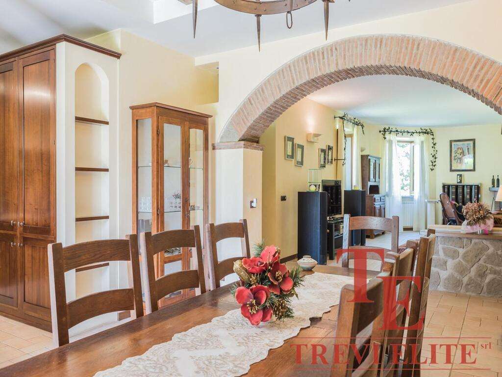 Современный интерьер уютного дома с деревянной мебелью, цветами и каменной отделкой, часть кухни и гостиной, светлые стены и большие окна.