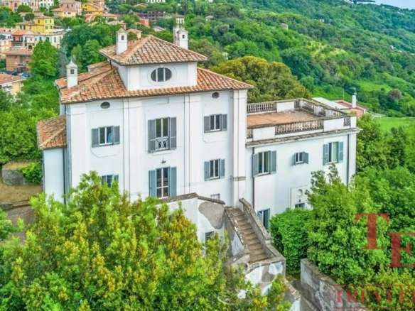 Уединенный роскошный дом на холме с панорамным видом на зелень и окруженный деревьями, эксклюзивная недвижимость в Италии от Треви Элит.