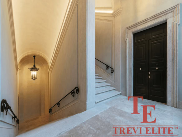 Элегантный интерьер входной зоны престижного особняка с винтажными элементами и классическими деталями.