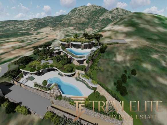 Эксклюзивный пентхаус с панорамным бассейном и садами на холме в живописной местности, великолепный вид на горы, современный дизайн, премиальная недвижимость в Италии и по всему миру.