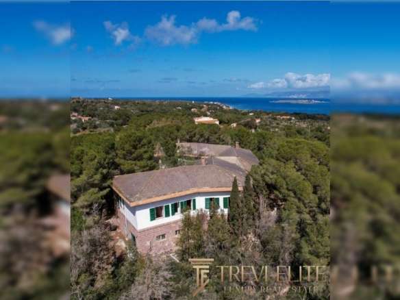 Уединенный дом на холме с видом на море и зелень, идеальный для элитной недвижимости и уютного отдыха в Италии. Высокий статус и премиум уровень от агентства Треви Элит.
