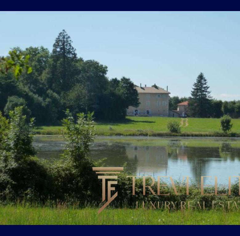 Уединенный загородный дом на берегу озера, окруженный зеленью и природой, идеально подходит для элитной недвижимости с живописными видами и спокойной атмосферой.