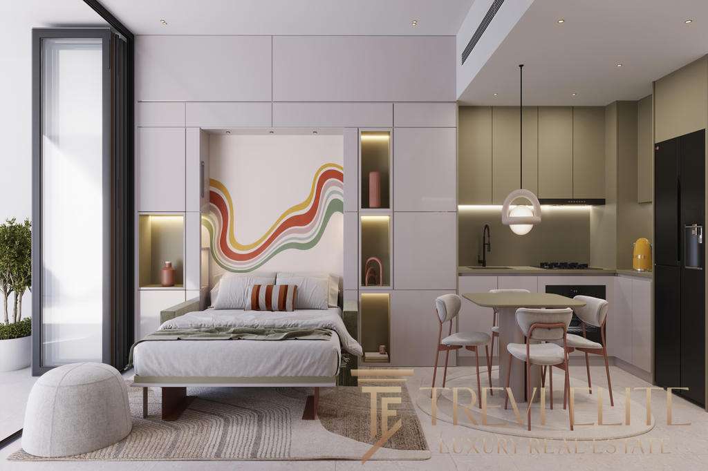 Высококлассная квартира в современном стиле с уютной спальней, открытой кухней и просторной зоной для отдыха, идеальная для тех, кто ценит роскошь и комфорт.