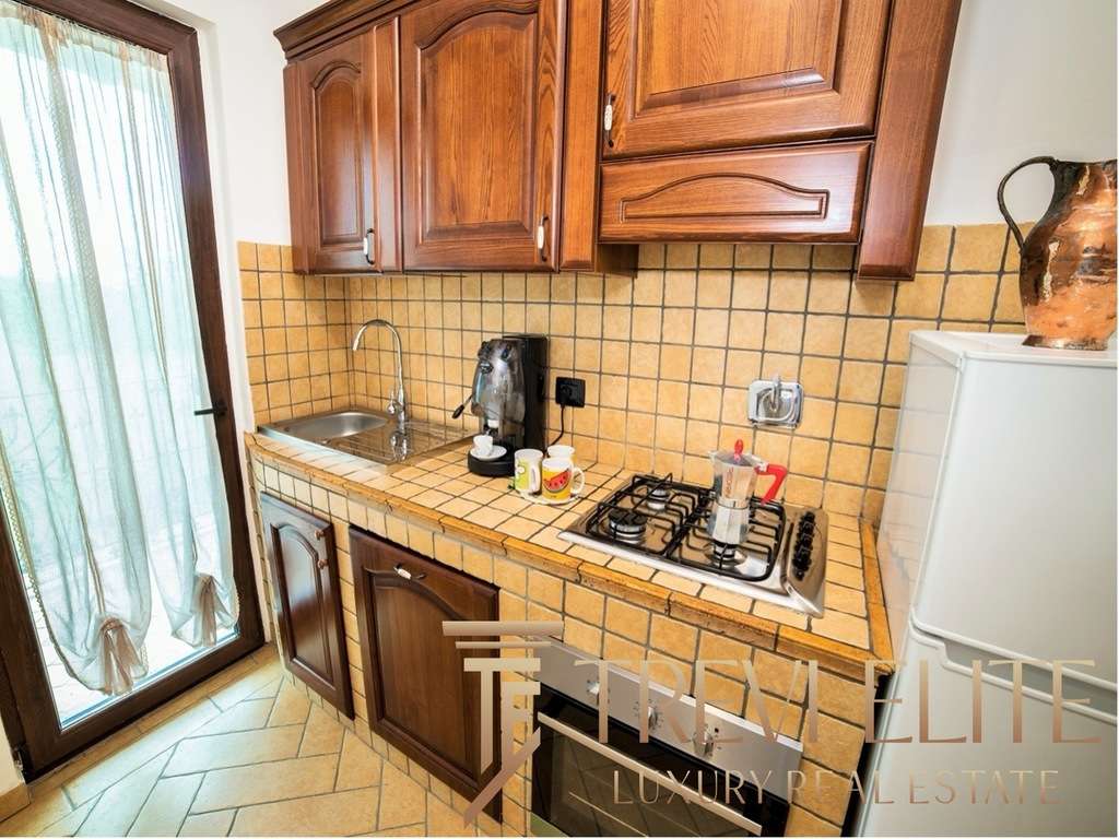 Угловая кухня с деревянными шкафчиками и плитой, рядом холодильник и окна с лёгкой шторой. Просторное и уютное пространство для кухни с современными аксессуарами и классическим стилем.